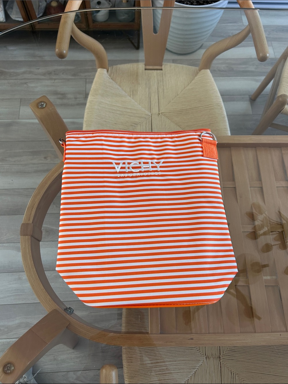 New Vichy Orange Striped Insulate Cooler Bag